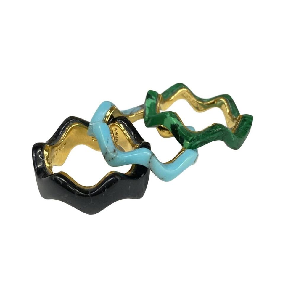 Fendi Ring Black Green Multi Plastic Hardware
